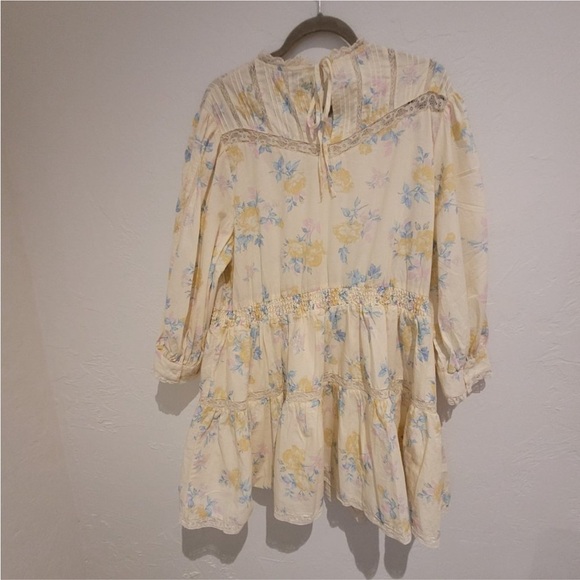 LoveShackFancy x Target Yellow Floral Lace Ruffle Sleeve Dress - Picture 3 of 8